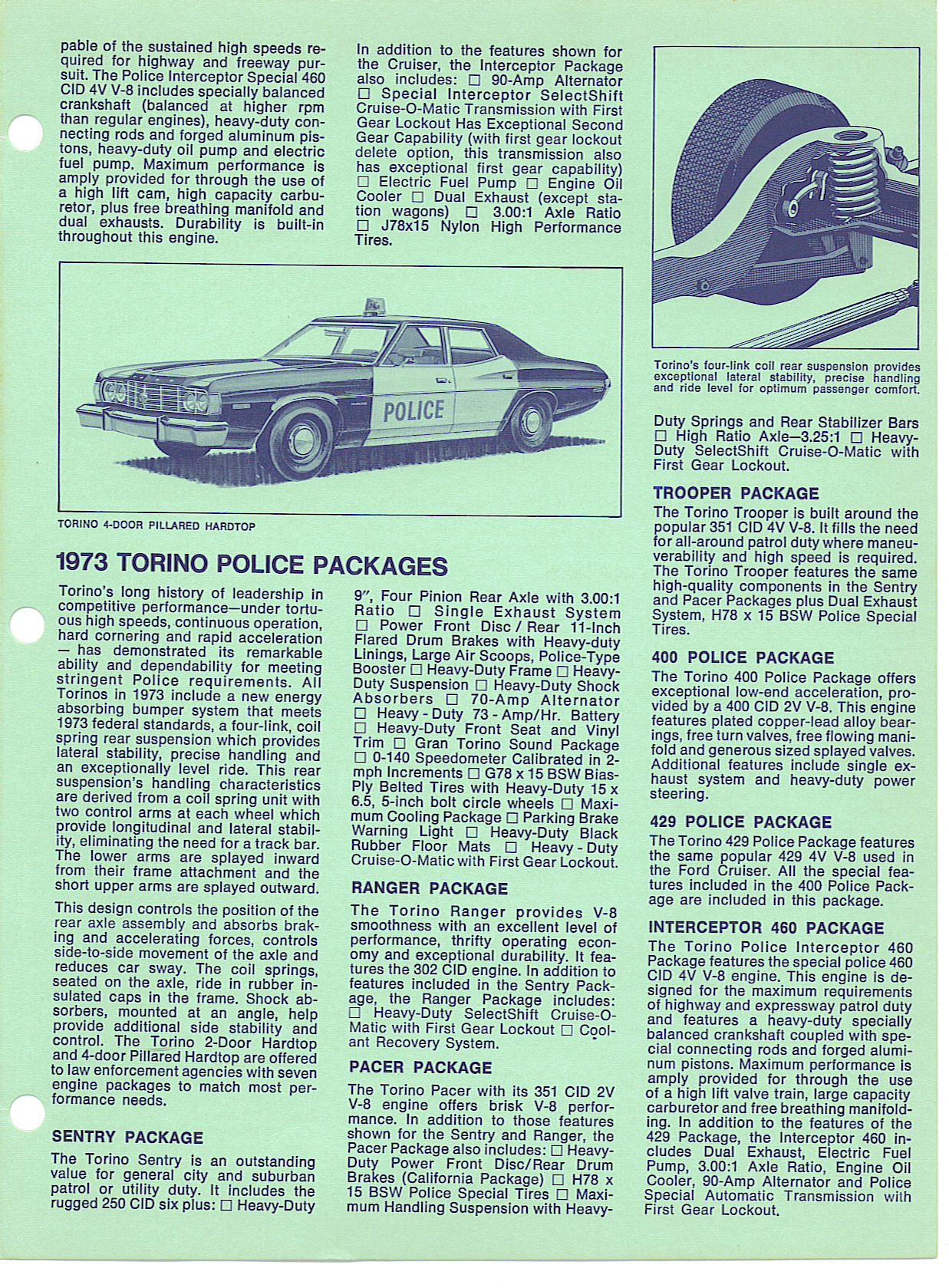 1973 Ford Police Cars Brochure Page 3